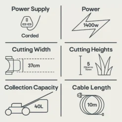 Bosch Rotak 370 ER Corded Rotary Lawnmower -Flyymo Care Garden Shop bosch rotak 370 er corded rotary lawnmower3165140727709 01t EN bq