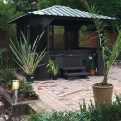 Canadian Spa Company Frazer Square Gazebo, (W)3.37m (D)3.37m - Assembly Required -Flyymo Care Garden Shop canadian spa company frazer square gazebo w 3 37m d 3 37m assembly required0700697209570 01i bq