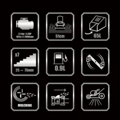 Erbauer ELMP170SP51 167cc Petrol Rotary Lawnmower 13 Erbauer ELMP170SP51 167cc Petrol Rotary Lawnmower -Flyymo Care Garden Shop erbauer elmp170sp51 167cc petrol rotary lawnmower5059340124438 01t