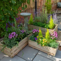 Forest Garden Durham Wooden Rectangular Planter, Pack Of 3 -Flyymo Care Garden Shop forest garden durham wooden rectangular planter pack of 35013053154526 01i bq