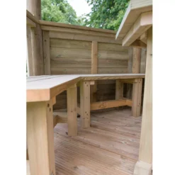 Forest Garden Furnished Cedar Roof Hexagonal Gazebo, (W)4900mm (D)4240mm (Green Cushion Included) -Flyymo Care Garden Shop forest garden furnished cedar roof hexagonal gazebo w 4900mm d 4240mm green cushion included 5013053172612 03i