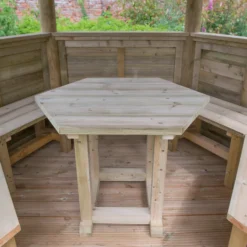 Forest Garden Furnished Hexagonal Gazebo, (W)3.3m (D)2.84m -Flyymo Care Garden Shop forest garden furnished hexagonal gazebo w 3 3m d 2 84m5013053172377 05i