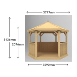 Forest Garden Furnished Hexagonal Gazebo, (W)3.78m (D)3.27m -Flyymo Care Garden Shop forest garden furnished hexagonal gazebo w 3 78m d 3 27m5013053172469 01t