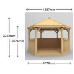Forest Garden Hexagonal Gazebo With Cedar Roof, (W)4.26m (D)3.69m -Flyymo Care Garden Shop forest garden hexagonal gazebo with cedar roof w 4 26m d 3 69m5013053163405 01t