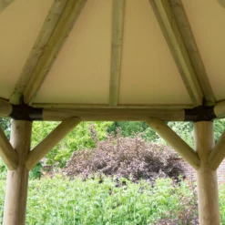 Forest Garden Hexagonal Gazebo With Cedar Roof, (W)4.26m (D)3.69m -Flyymo Care Garden Shop forest garden hexagonal gazebo with cedar roof w 4 26m d 3 69m5013053163405 03i