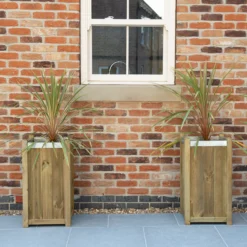 Forest Garden Slender Wooden Rectangular Planter, Pack Of 2 -Flyymo Care Garden Shop forest garden slender wooden rectangular planter pack of 25013053153888 02i bq