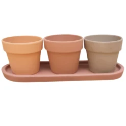 GoodHome Arara Terracotta Cement & Terracotta Round Plant Pot (Dia)10.9cm -Flyymo Care Garden Shop goodhome arara terracotta cement terracotta round plant pot dia 10 9cm3663602441335 02c