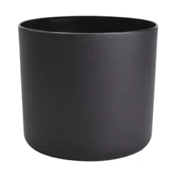 GoodHome Black Plastic Plain Round Plant Pot (Dia)25.1cm