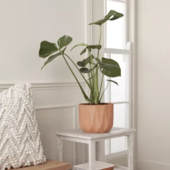 GoodHome Lummi Natural Terracotta Geometric Stripes Circular Plant Pot (Dia)20.5cm -Flyymo Care Garden Shop goodhome lummi natural terracotta geometric stripes circular plant pot dia 20 5cm5059340327945 01i