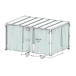 Palram 4/5K Grey Polyester (PES) Gazebo Curtain, Pack Of 4 (L)2170mm (W)4650mm -Flyymo Care Garden Shop palram 4 5k grey polyester pes gazebo curtain pack of 4 l 2170mm w 4650mm7290108137255 02t