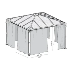 Palram - Canopia 3K Series Grey Polyester (PES) Gazebo Netting, Pack Of 6 (L)2170mm (W)3660mm -Flyymo Care Garden Shop palram canopia 3k series grey polyester pes gazebo netting pack of 6 l 2170mm w 3660mm7290108130751 02t