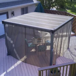 Palram - Canopia 3K Series Grey Polyester (PES) Gazebo Netting, Pack Of 6 (L)2170mm (W)3660mm -Flyymo Care Garden Shop palram canopia 3k series grey polyester pes gazebo netting pack of 6 l 2170mm w 3660mm7290108130751 06i