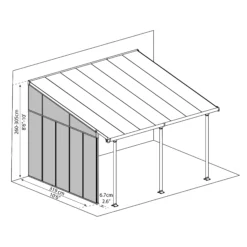 Palram - Canopia 4 Series White Patio Cover Side Wall, (L)3.19m (H)3.05m -Flyymo Care Garden Shop palram canopia 4 series white patio cover side wall l 3 19m h 3 05m7290108137668 01t bq