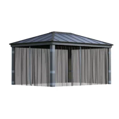 Palram - Canopia Dallas Grey Polyester (PES) Gazebo Netting, Pack Of 4 (L)2120mm (W)4400mm