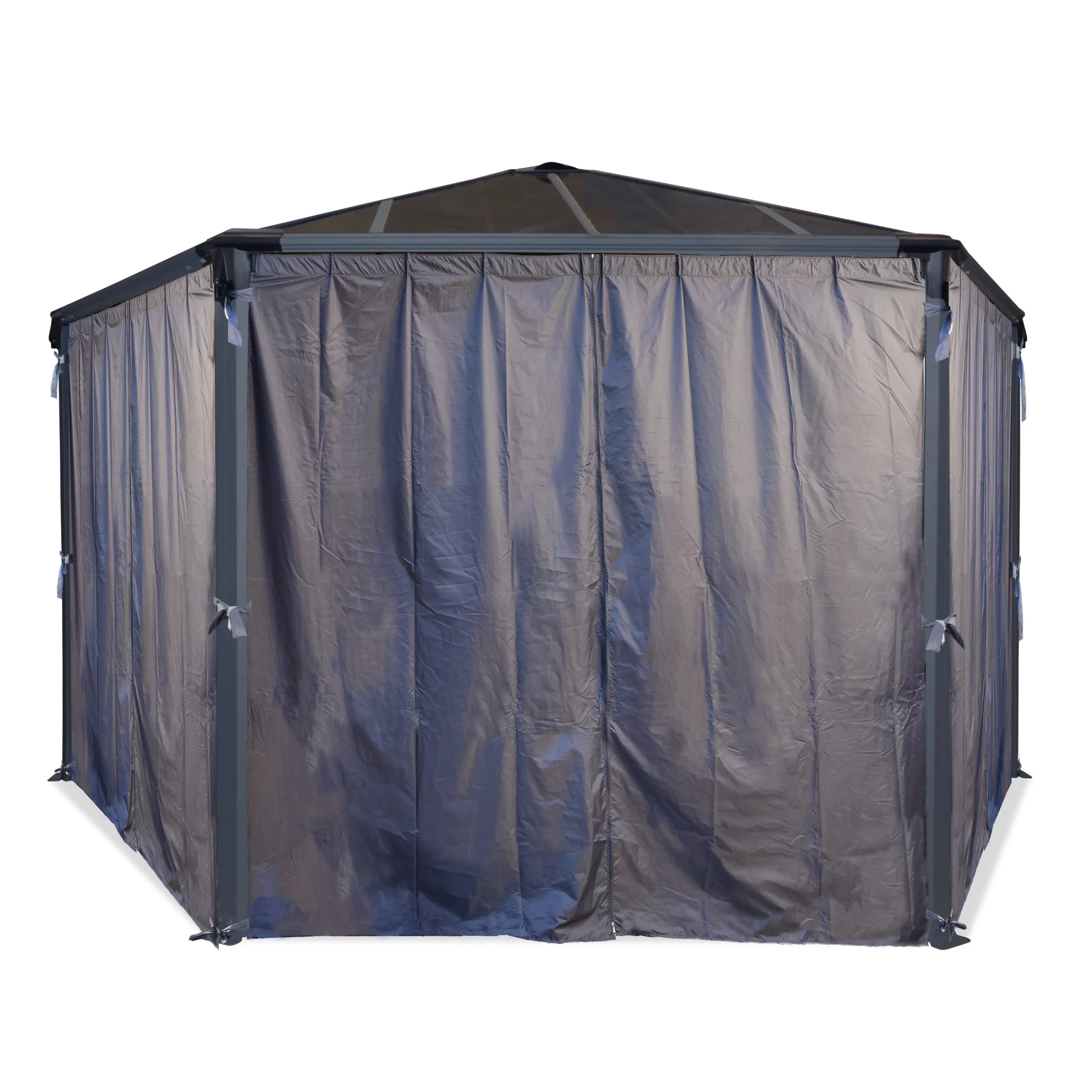 Palram - Canopia Hexagonal Grey Polyester (PES) Gazebo Curtain, Pack Of 6 (L)2170mm (W)2320mm 2 Palram - Canopia Hexagonal Grey Polyester (PES) Gazebo Curtain, Pack Of 6 (L)2170mm (W)2320mm - Image 2