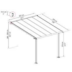 Palram - Canopia Olympia Grey Non-retractable Awning, (L)3.07m (H)3.05m (W)2.95m -Flyymo Care Garden Shop palram canopia olympia grey non retractable awning l 3 07m h 3 05m w 2 95m7290108133967 01t bq