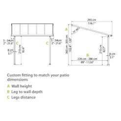Palram - Canopia Olympia Grey Non-retractable Awning, (L)3.07m (H)3.05m (W)2.95m -Flyymo Care Garden Shop palram canopia olympia grey non retractable awning l 3 07m h 3 05m w 2 95m7290108133967 02t bq
