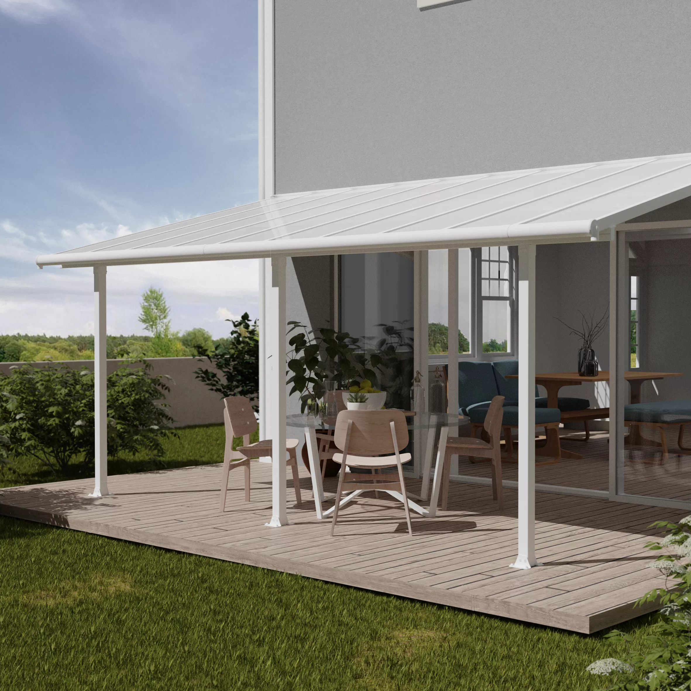 Palram - Canopia Olympia White Non-retractable Awning, (L)6.19m (H)3.05m (W)2.95m 1 Palram - Canopia Olympia White Non-retractable Awning, (L)6.19m (H)3.05m (W)2.95m