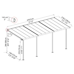 Palram - Canopia Sierra Grey Non-retractable Awning, (L)6.71m (H)3m (W)2.28m -Flyymo Care Garden Shop palram canopia sierra grey non retractable awning l 6 71m h 3m w 2 28m7290108138542 01t bq
