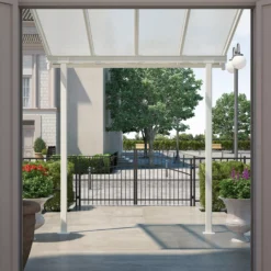 Palram - Canopia Sierra White Non-retractable Awning, (L)2.25m (H)3m (W)2.25m -Flyymo Care Garden Shop palram canopia sierra white non retractable awning l 2 25m h 3m w 2 25m7290108131314 01i bq