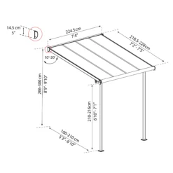 Palram - Canopia Sierra White Non-retractable Awning, (L)2.25m (H)3m (W)2.25m -Flyymo Care Garden Shop palram canopia sierra white non retractable awning l 2 25m h 3m w 2 25m7290108131314 01t bq