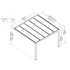 Palram - Canopia Stockholm Grey Non-retractable Awning, (L)3.7m (H)3.24m (W)3.41m -Flyymo Care Garden Shop palram canopia stockholm grey non retractable awning l 3 7m h 3 24m w 3 41m7290108602517 01t bq
