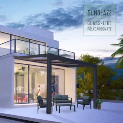 Palram - Canopia Stockholm Grey Non-retractable Awning, (L)3.7m (H)3.24m (W)3.41m -Flyymo Care Garden Shop palram canopia stockholm grey non retractable awning l 3 7m h 3 24m w 3 41m7290108602517 02i bq