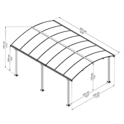Palram - Canopia Tucson Grey Rectangular Gazebo, (W)5.02m (D)3.59m - Assembly Required -Flyymo Care Garden Shop palram canopia tucson grey rectangular gazebo w 5 02m d 3 59m assembly required7290108601626 01t bq