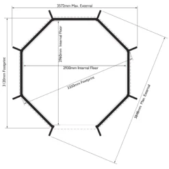Rowlinson Buckingham Natural Octagonal Gazebo, (W)3.57m (D)3.57m - Assembly Required -Flyymo Care Garden Shop rowlinson buckingham natural octagonal gazebo w 3 57m d 3 57m assembly required5013856009948 01t