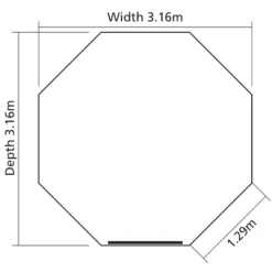 Rowlinson Octagonal Gazebo, (W)3.57m (D)3.57m - Assembly Service Included -Flyymo Care Garden Shop rowlinson octagonal gazebo w 3 57m d 3 57m assembly service included5013856996361 03t BQ
