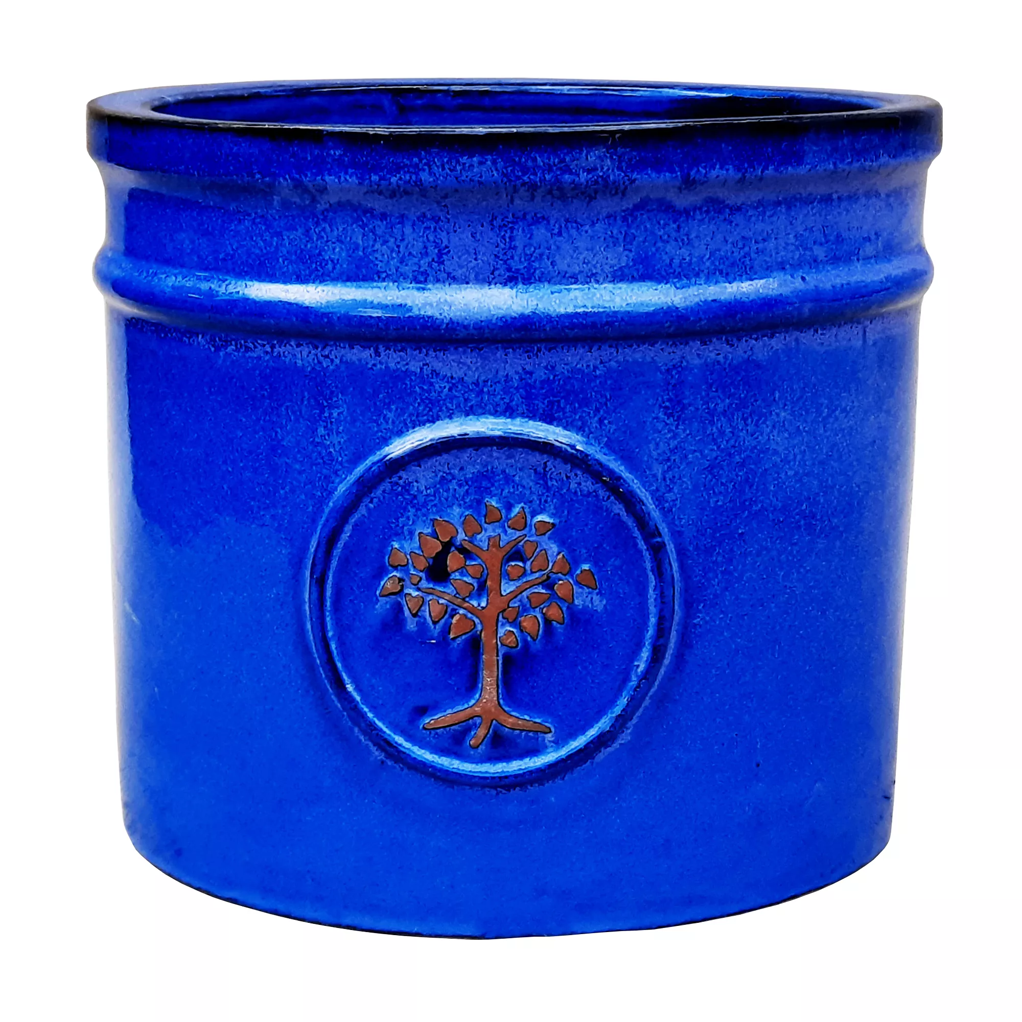 Verve Barcău Blue Ceramic Round Plant Pot (Dia)30cm 1 Verve Barcău Blue Ceramic Round Plant Pot (Dia)30cm