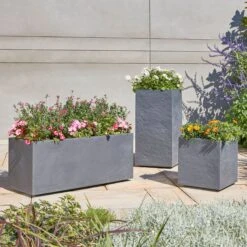Verve Durdica Dark Grey Plastic Rectangular Trough -Flyymo Care Garden Shop verve durdica dark grey plastic rectangular trough3663602700234 03bq