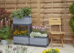 Verve Grey Rectangular Planter, Set -Flyymo Care Garden Shop verve grey rectangular planter set5059340328881 03i