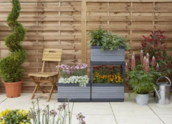 Verve Grey Rectangular Planter, Set -Flyymo Care Garden Shop verve grey rectangular planter set5059340328881 04i