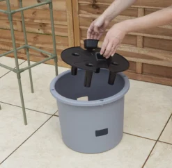 Verve Grey Round Planter -Flyymo Care Garden Shop verve grey round planter5059340328898 05i