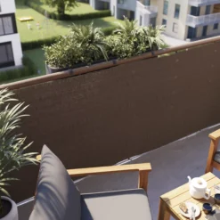 Woven Breeze Brown High-density Polyethylene (HDPE) & Woven Fibre Garden Screen (H)1m (W)3m -Flyymo Care Garden Shop woven breeze brown high density polyethylene hdpe woven fibre garden screen h 1m w 3m5059340674476 01i